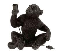 Lampe singe en résine noire - Hauteur 33 cm - Largeur 32 cm - Profondeur 28 cm