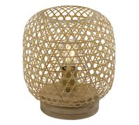 Lampe À Poser Design Bambou Mirena - Diam. 23 X H. 27 Cm - Beige Naturel Beige