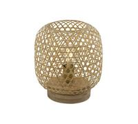 - Lampe à poser design bambou Mirena - Diam. 23 x H. 27 cm - Beige naturel - Mirena