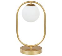 Beliani Lampe à Poser Dorée en Métal et Verre Cadre Ovale 35 cm Lumière Ambiante Yankee