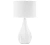 Lampe à Poser E27 Max 60W en Porcelaine Blanc et Beige Clair Base en poire Sante