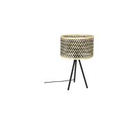 Lampe à poser en bambou beige, E27, 1 ampoule, lampe de chevet - White Label, Isla - 33x33x55 cm