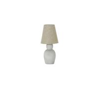 Lampe à poser en béton gris et lin sable, E27, 1 ampoule - House Doctor, Orga - 32x32x67 cm