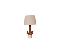 Lampe à poser en bois de manguier marron foncé, lampe de bureau - Chehoma, Casablanca - 45x45x115 cm
