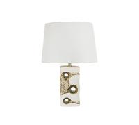 Lampe à Poser en Céramique "Florida" 43cm Blanc & Or