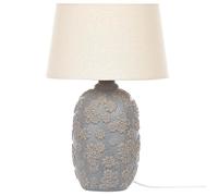 Beliani Lampe de Chevet en Céramique Abat-jour Empire Motif Floral Gris et Beige Ferrey