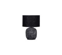 Lampe à poser en céramique gris et noir, E27, 1 ampoule, abat-jour en tissu, structure en fer - House Doctor, Tahi - 46x46x65 cm