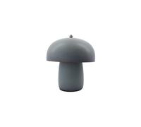 Lampe à poser en grès gris, E27, 1 ampoule, structure en fer, abat-jour champignon - House Doctor, Moss - 27x27x30 cm