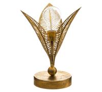 Atmosphera Lampe à poser "Feuille" en métal 24 cm Or jaune G
