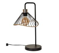 The Home Deco Factory – Lampe à poser – Abat-jour en rotin – Noir