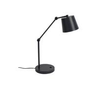 Lampe à poser en métal noir, E27, 1 ampoule, lampe de chevet - White Label, Hajo - 29x20x60 cm