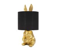 Lampe à Poser Design "Lapin" 43cm Or & Noir