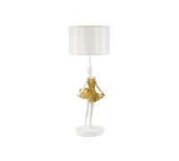 Lampe à Poser en Résine "Dancer" 90cm Blanc & Or