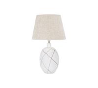 Lampe à Poser en Résine "Lines" 60cm Blanc & Naturel