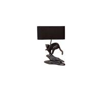 Lampe à poser en résine noire, E27, 1 ampoule, lampe de chevet, forme léopard - Chehoma, Léopard - 37x20x54 cm