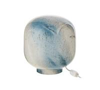 Lampe à Poser en Verre "Bola" 21cm Bleu & Blanc