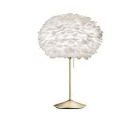 Lampe à Poser Eos Medium Blanc avec Base en Laiton Brossé et Port USB