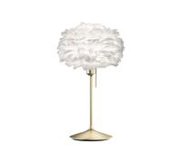 Lampe à Poser Eos Mini Blanc avec Base en Laiton Brossé et Port USB