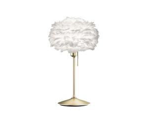 Lampe à Poser Eos Mini Blanc avec Base en Laiton Brossé et Port USB