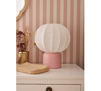 Lampe à poser forme boule pied métal rose TU