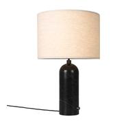 Gubi Lampe à poser Gravity – Grand, abat-jour marbre noir et toile