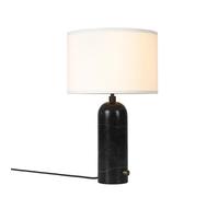 GUBI Lampe de table Grablancy S black marble + abat-jour blanc