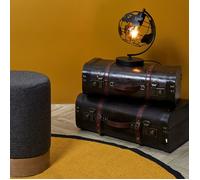 The Home Deco Factory - Lampe en métal noir Globe A poser Noir G