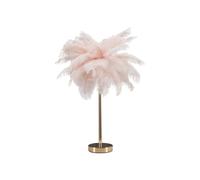 Lampe à Poser Imitation Plume "Palm" 60cm Or & Rose