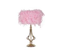 Lampe à Poser Imitation Plume "Tarty" 54cm Or & Rose