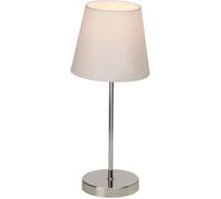 Lampe à poser - KASHA - Tactile - Chrome - Tissu blanc - 40W E14