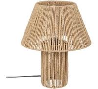 Lampe à poser, lampadaire droit coloris beige et métal coloris noir - Diamètre 32 x Hauteur 38 cm - -