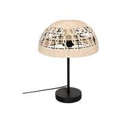 Lampe à poser, lampadaire droit en osier/métal coloris beige - Diamètre 30 x Hauteur 41.5 cm --