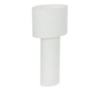 Lampe à poser, lampadaire droit en Polyester et Acier coloris blanc - Longueur 58 x Profondeur 37,5 x Hauteur 115 cm