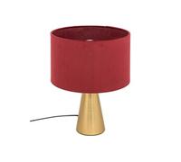 PEGANE Lampe à Poser, lampadaire en Velours Coloris Bordeaux et métal doré - diamètre 27 x Hauteur 35 cm