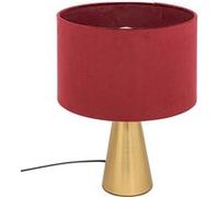 PEGANE Lampe à Poser, lampadaire en Velours Coloris Bordeaux et métal doré - diamètre 27 x Hauteur 35 cm