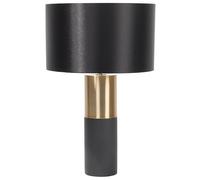 Beliani Lampe à Poser Lampe de Table en Métal Gris et Doré avec Abat-jour Cylindrique Noir E27 Max 40W pour Chambre ou Salon au Design Moderne