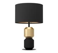 Lampe à poser LAURIGNANO E27 1X40W en acier noir et or D320mm