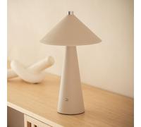 LEDKIA LIGHTING Lampe à Poser LED 3W Portable Cuir et Métal avec Batterie USB Rechargeable Nhalma Beige