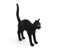 Lampe à poser LED rechargeable - SELETTI - Cat Lamp Felix - Noir - Résine - Tactile