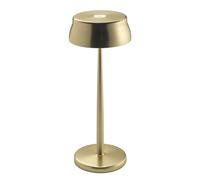 Zafferano, Lampe Sister Light, Lampe de Table Rechargeable et Sans Fil avec Contrôle Tactile, Adaptée pour Salon et Extérieur, Variateur, 2700-4000 K, Hauteur 32,8 cm, Couleur Anodisée Or