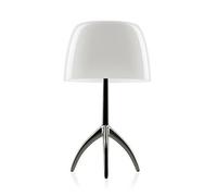 Lampe à Poser Lumiere Grande Blanc et Noir Chromé Noire