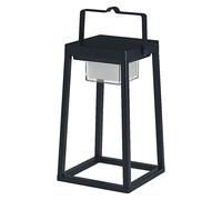 Lampe À Poser Lumineuse Solaire En Aluminium Noir, 30cm Noir