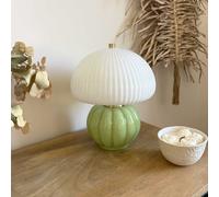 Lampe à poser madeleine verre et céramique vert matcha
