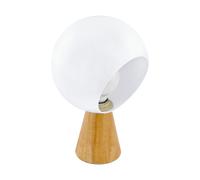 Lampe à poser MAMBLAS E27 1X60W en bois et acier marron D200mm