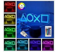 LAMPE A POSER - Manette de jeu motif Lampe de nuit Lampe PlayStation LED de chevet télécommande Touchez pour changer de 16 couleurs