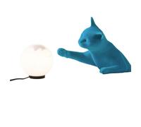 Lampe à Poser Maoo en Velours Bleu Clair