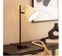 Lampe à Poser Métal et Rotin Cesto Noir