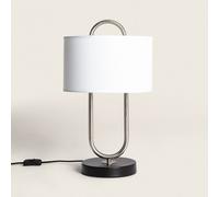 Lampe À Poser Métal Et Tissu Duque Blanc