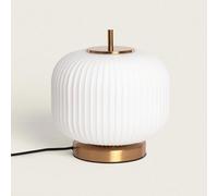 Lampe À Poser Métal Et Verre Beca Ambre