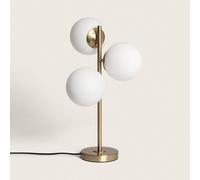 Lampe À Poser Métal Et Verre Moonlight Brass 3 Spots Doré